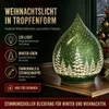 formano LED Deko Tropfen Winter Grün Timer Glas 16 cm Produktbild-Vorschau 2