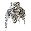 Dámsky šál Leo Leopard, čierno-biely s frnžami, rozmery Náhľad obrázku produktu 1