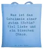 Mr. & Mrs. Panda Jutebeutel Spruch Köchin Chaos - Sky Blue Produktbild-Vorschau 1