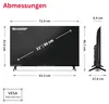 SHARP 32HA1705E 32 Zoll Fernseher LED TV mit HD Auflösung Produktbild-Vorschau 2