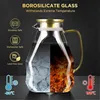 Ecooe Glaskaraffe 1.8L Wasserkaraffe Edelstahl Deckel Produktbild-Vorschau 3