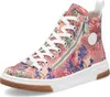 A single high-top sneaker with a floral pattern. Voir les images du produit