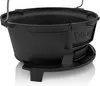 A black cast iron grill pot with a handle and a stand. Podgląd zdjęcia produktu