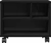 A black printer stand with wheels is shown against a white background. Anteprima dell’immagine prodotto