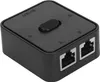 A black network switch with two RJ45 ports and a toggle switch on top. Náhľad obrázku produktu