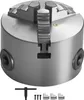 A three-jaw self-centering lathe chuck with a T-handle and three additional chuck jaws is shown against a white background. Anteprima dell’immagine prodotto