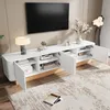 MODFU Weiß TV-Lowboard mit großem Stauraum Geriffener Produktbild-Vorschau 8