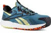 A single blue and yellow athletic shoe is shown against a white background. Produktbild-Vorschau