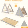A collage of images showing a children's climbing triangle, a slide, and a smaller triangle, with dimensions and weight limit indicated. Anteprima dell’immagine prodotto