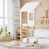 A child's bedroom with a bunk bed, toys, and curtains. Náhled obrázku produktu