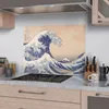 DEQORI Küchenrückwand Glas 80x60 cm 'Große Welle vor Produktbild-Vorschau 2