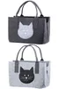 GILDE Tasche, "Katze", Katzenmotiv, Filz, dunkelgrau, Produktbild-Vorschau 1