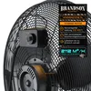 Close-up of a black fan with marketing text and feature callouts. Produktbild-Vorschau