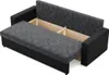 Sofa 3-Sitzer  mit Schlaffunktion LUNA, Schwarz + Schwarz Produktbild-Vorschau 5