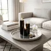 Metall Kerzentablett Silber rund im Orient Design - 34 cm - Produktbild-Vorschau 5