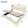 A diagram of a bed with dimensions and measurements. Produktbild-Vorschau