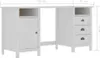 A white wooden desk with drawers and a cabinet. Podgląd zdjęcia produktu