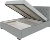 A bed frame with the mattress support lifted to reveal storage space. Produktbild-Vorschau