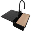 PRIMAGRAN Granitspüle Schwarz 70x50cm, Spülbecken 1 Becken Produktbild-Vorschau 1