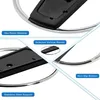 Close-up views of a vertical stand for a PlayStation 5 console, highlighting its materials and features. Produktbild-Vorschau