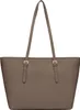 A taupe leather shopper bag with gold buckles and straps. Anteprima dell’immagine prodotto