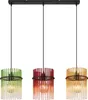 Globo Lighting Hängeleuchte Metall schwarz matt, Glasstäbe Produktbild-Vorschau 2