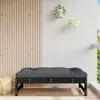 The Living Store Gartenhocker Schwarz 120x80 cm Massivholz Produktbild-Vorschau 2