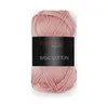 A ball of pink yarn with a black label. Produktbild-Vorschau