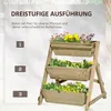 Hochbeet 3-stufige Blumentreppe aus Massivholz Pflanzkasten Produktbild-Vorschau 4