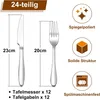Gabel und Messer Set, 24 Stück Edelstahl Steakbesteck Set Produktbild-Vorschau 2
