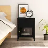vidaXL Nachttisch Schwarz 40x30x54,5 cm Stahl und Glas -  Produktbild-Vorschau 2