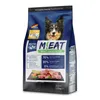 A bag of dog food with a picture of a dog and ingredients. Produktbild-Vorschau