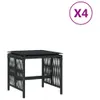 Gartenhocker mit Kissen 4 Stk. Schwarz 41x41x36 cm Poly Produktbild-Vorschau 1