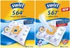 Two packages of Swirl vacuum cleaner bags, one labeled S64 and the other S67, are shown side-by-side against a yellow and blue background. Anteprima dell’immagine prodotto