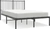 vidaXL Bettgestell mit Kopfteil Metall Schwarz 120x190 cm Produktbild-Vorschau 1
