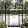 vidaXL Gartentor Schwarz 121x8x180 cm Schmiedeeisen Produktbild-Vorschau 2