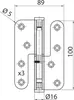 Scharnier MHA478 100x89 Edelstahl matt, links Produktbild-Vorschau 2