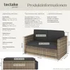 tectake Rattan Lounge Korfu UV-beständig Polyrattan Nature Produktbild-Vorschau 5