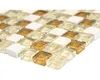 Glasmosaik mit Naturstein XCM M820 30,5x32,2 cm beige/braun Produktbild-Vorschau 2
