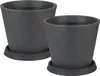 Coneo 2er Blumentopf Set mit Untersetzern - Schwarz-Granit Produktbild-Vorschau 1