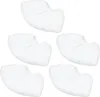 Five white microfiber steam mop pads are arranged in a staggered pattern against a white background. Náhled obrázku produktu