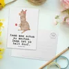 Mr. & Mrs. Panda Postkarte Alpaka Blume - Weiß - Geschenk, Produktbild-Vorschau 3
