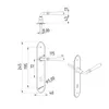 Technical drawing with dimensions of a door handle set. Produktbild-Vorschau
