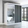Schwebetürenschrank, 2-türig Schrank mit Spiegel! Moderne Produktbild-Vorschau 1