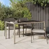 Tavolo da giardino 150 x 75 x 90 cm in vetro e polyrattan Anteprima dell’immagine prodotto 13