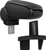 A black car armrest with its mounting bracket and a separate black plastic piece, shown against a white background. Podgląd zdjęcia produktu