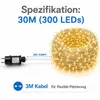30M 300LEDs 8 Modi Lichterkette Strom, Timer, Merkfunktion, Produktbild-Vorschau 7
