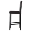 A side view of a brown bar stool with dark legs on a white background. Podgląd zdjęcia produktu
