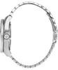 Side view of a silver watch with a metal band. Produktbild-Vorschau