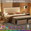 CDGlobal Lit 160 x 200 cm, lit rembourré, cadre de lit Voir les images du produit 3
